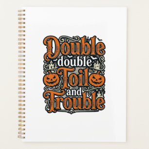 ヴィンテージ ダブル トイル トラブル ハロウィン Tシャツ デザイン プランナー手帳