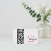 ヴィンテージ; ダマスク織のモノグラム 名刺 (スタンド正面)