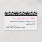 ヴィンテージ; ダマスク織のモノグラム 名刺 (裏面)