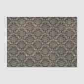 ヴィンテージ、ダマスク織、ビクトリア時代の人、greybrown、ゴシック様式黒 薄葉紙 (正面)