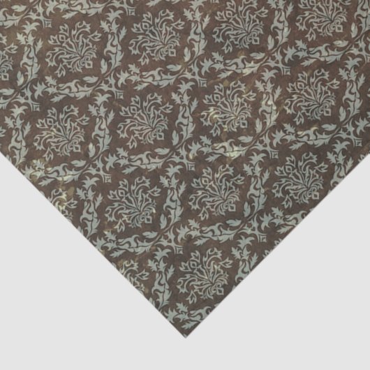 ヴィンテージ、ダマスク織、ビクトリア時代の人、greybrown、ゴシック様式黒 薄葉紙 (詳細)