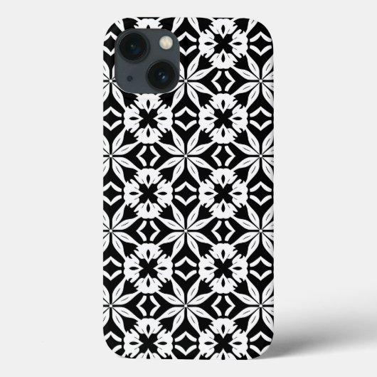 ヴィンテージ・ダマスク調 ブラック＆ホワイト柄 Case-Mate iPhoneケース (裏面)