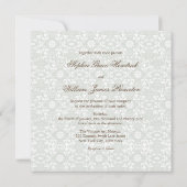 ヴィンテージ ダマスク スワール フローラル レース ウェディング インビテ 招待状 (裏面)