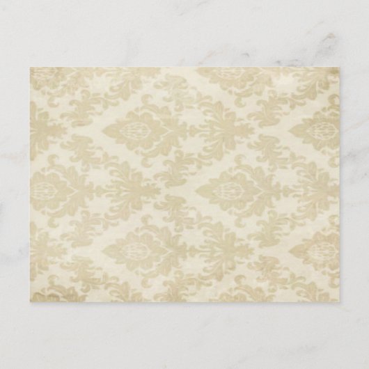 ヴィンテージ ダマスク ペコック 結婚式 Save the Date 案内ポストカード (裏面)