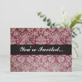 ヴィンテージ·ダマスク·ワパーソナライズされたイン 招待状 (スタンド正面)