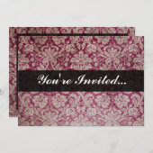 ヴィンテージ·ダマスク·ワパーソナライズされたイン 招待状 (正面/裏面)