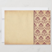 ヴィンテージ ダマスク 記念日 ダブル フォト 招待状 (裏面)