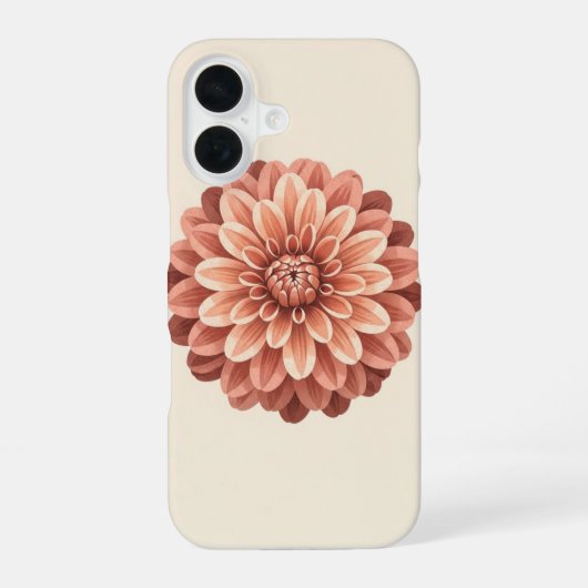ヴィンテージ ダリアの重なり iPhone 16ケース (裏面)