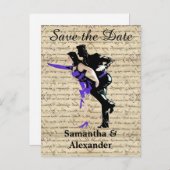 ヴィンテージ・ダンサーが日付を保存 案内ポストカード (正面/裏面)