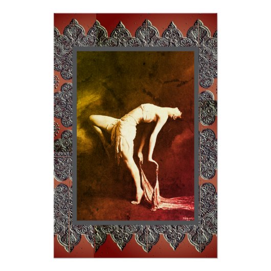ヴィンテージ・ダンサーとドラマチックなアートポスター ポスター (正面)