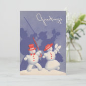 ヴィンテージ ダンシング クリスマス スノーマン イン ザ スノー (スタンド正面)