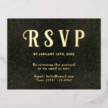 ヴィンテージ ダークグリーン ゴールド セルフアドレスタイプ RSVP
