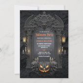 ヴィンテージ ダークゴシック 大人のハロウィンコスチュームパーティー 招待状 (正面)