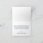 ヴィンテージ ダークネイビー ゴールド アートデコ ウェディング モノグラム サンキューカード (内部)