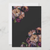 ヴィンテージ ダークバーガンディ＆ゴールド フラワー ブライダル ブランチ 招待状 (裏面)