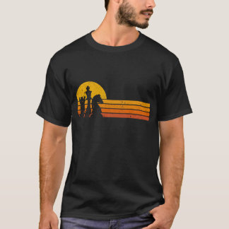 ヴィンテージ チェス プレイヤー レトロ サンセット デザイン チェス パイ Tシャツ