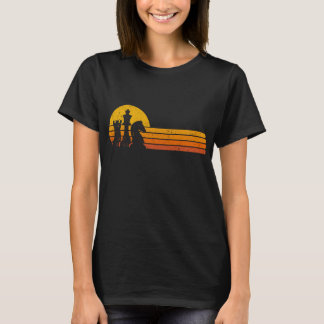 ヴィンテージ チェス プレイヤー レトロ サンセット デザイン チェス パイ Tシャツ