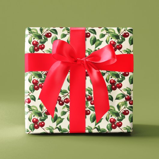 ヴィンテージ チェリー ラッピングペーパー