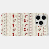 ヴィンテージ チェリー レース柄 iPhoneケース Case-Mate iPhoneケース (裏面 (横))