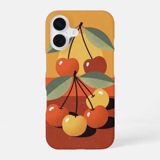 ヴィンテージ チェリー 静物画 iPhone 16ケース (裏面)