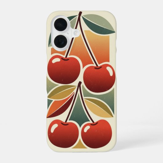 ヴィンテージ チェリー 静物画 iPhone 16ケース (裏面)