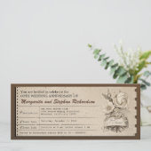 ヴィンテージ チケット ウェディング アニバーサリー インビテーションズ 招待状 (スタンド正面)