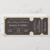 ヴィンテージ チケット ウェディング 招待状 (正面)