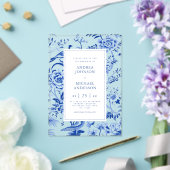 ヴィンテージ チノワジリー アジアン ピーコック フラワー ウェディング アクリル招待状 (インサイチュ (ウェディング))