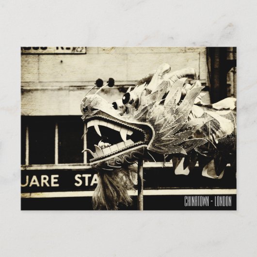 ヴィンテージ・チャイナタウン・ドラゴンダンス/ロンドン ポストカード (正面)