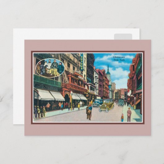 ヴィンテージ チャイナタウン ニューヨークシティ ポストカード (正面/裏面)
