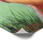 ヴィンテージ チャイルド, ハッピー スマイル, 赤ちゃんひよこと少女 ポスター (角)