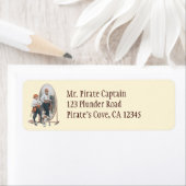 ヴィンテージ チャイルド, 少年の海賊, 犬, 鏡, 海賊 ラベル (インサイチュ)