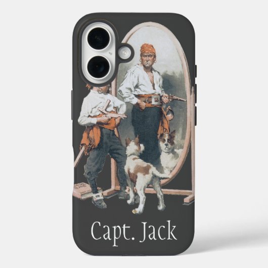 ヴィンテージ チャイルド, 少年の海賊, 犬, 鏡, 海賊 Case-Mate iPhoneケース (裏面)
