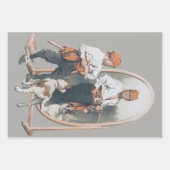 ヴィンテージ チャイルド,少年海賊,犬,鏡,海賊 ラッピングペーパーシート (正面)