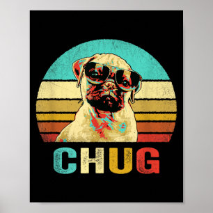 ヴィンテージ・チャグTシャツ・犬・夕日 ポスター