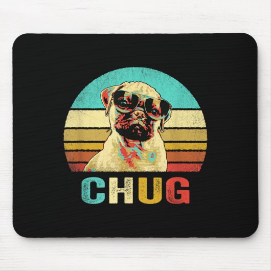 ヴィンテージ・チャグTシャツ・犬・夕日 マウスパッド (正面)