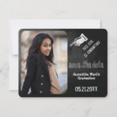 ヴィンテージ·チャルクボードの卒業写真が日付を救う セーブザデート (正面)