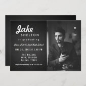 ヴィンテージ·チャルクボード卒業写真 招待状 (正面/裏面)