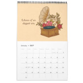 ヴィンテージ チャーム レトロ ノスタルジア カレンダー (1月 2027)
