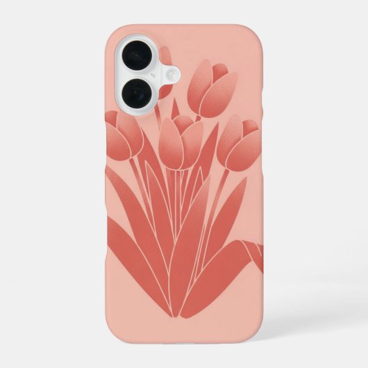 ヴィンテージ・チューリップのブーケ iPhone 16ケース (裏面)