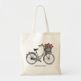 ヴィンテージ チューリップ 自転車 旅行 イラスト トートバッグ