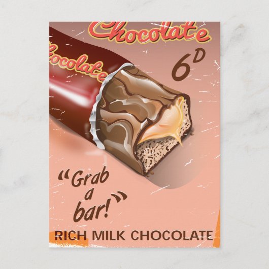 ヴィンテージ チョコレート広告 ポストカード (正面)