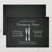 ヴィンテージ・チョークボード・サンクスギビング・招待状 招待状 (正面/裏面)