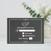ヴィンテージ チョーク オーナメント ウェディング RSVP 招待状 (スタンド正面)