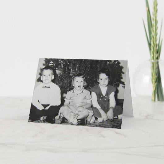 ヴィンテージ・チルドおもしろいレン・クリスマス シーズンカード (正面)