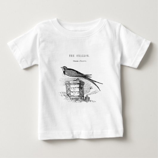 ヴィンテージ ツバメ バード ベビーTシャツ (正面)