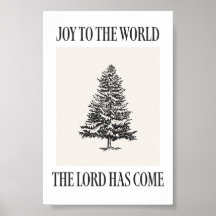 ヴィンテージ ツリー クリスマス プリント「世の喜びよ」
