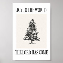 ヴィンテージ ツリー クリスマス プリント「世の喜びよ」 ポスター