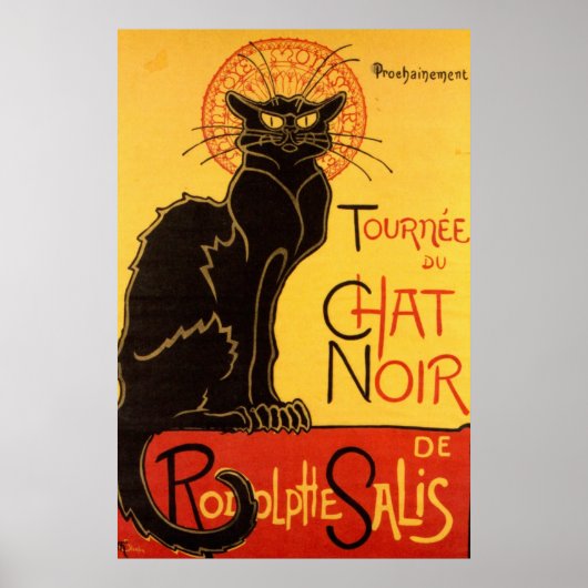 ヴィンテージ ツルネ・ド・シャノワール - 黒猫 ポスター (正面)