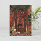 ヴィンテージ ティキ アロハ ハワイアン ルアウ 誕生日パーティー 招待状 (スタンド正面)